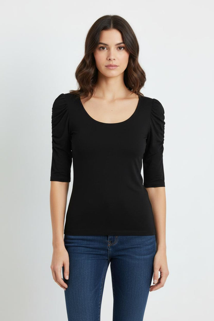 T-shirt Noir - Taille M/38 de la marque Caroll | PARAD102953 - Vendu par Paradigme - Image 1