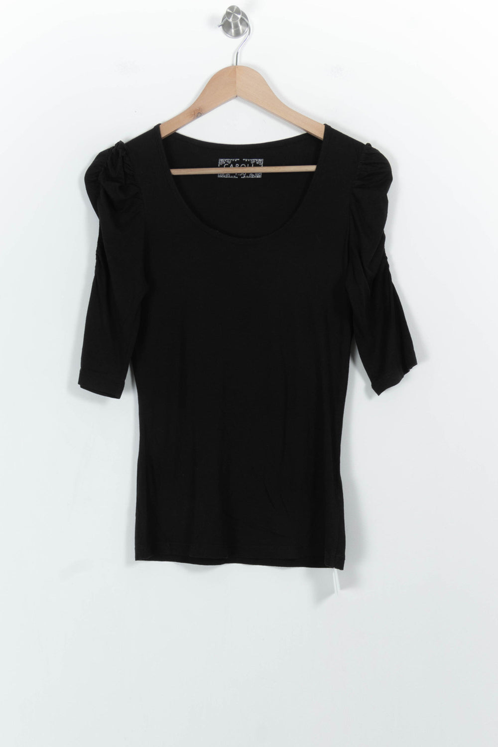 T-shirt Noir - Taille M/38 de la marque Caroll | PARAD102953 - Vendu par Paradigme - Image 2