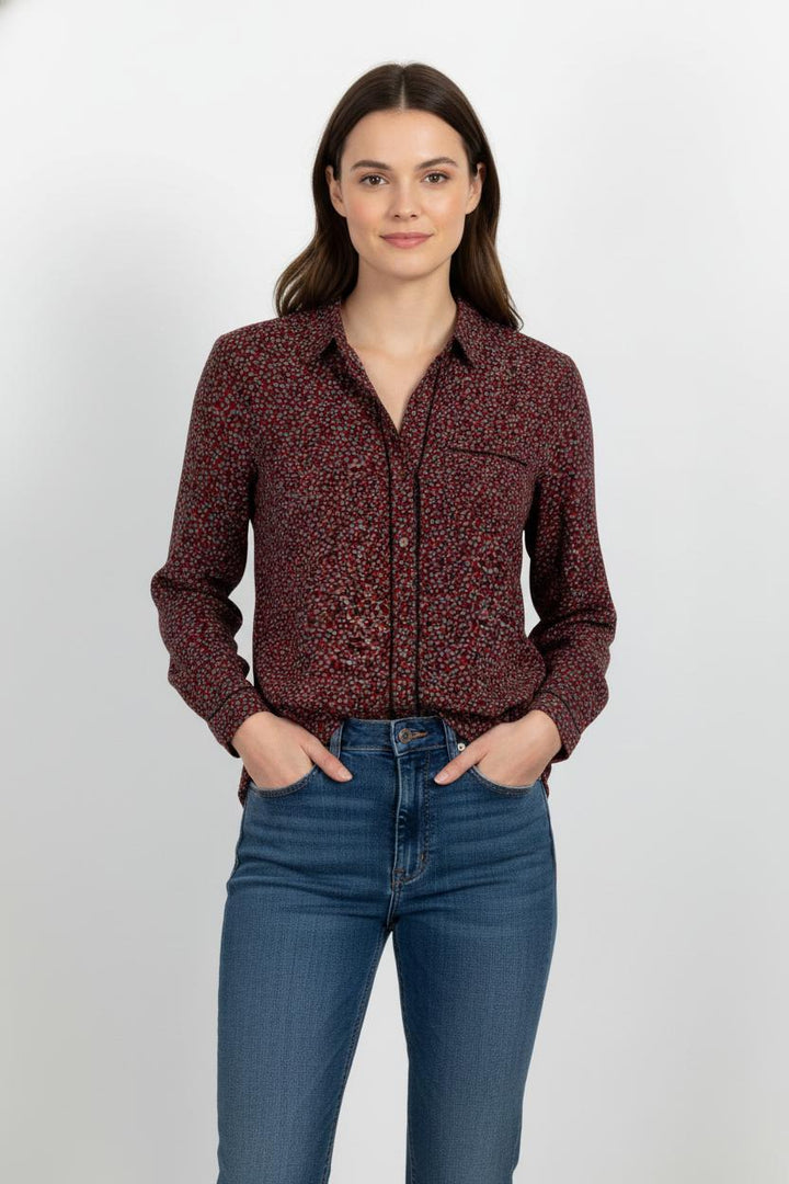 Chemise Bordeaux et Noire - Taille XL/42 de la marque Pablo | PARAD102954 - Vendu par Paradigme - Image 1