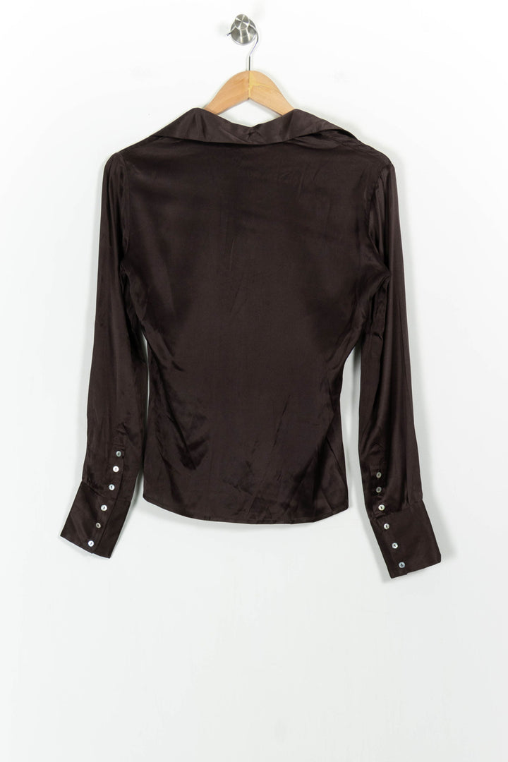 Chemise Marron - Taille M/38 de la marque Caroll | PARAD102955 - Vendu par Paradigme - Image 4