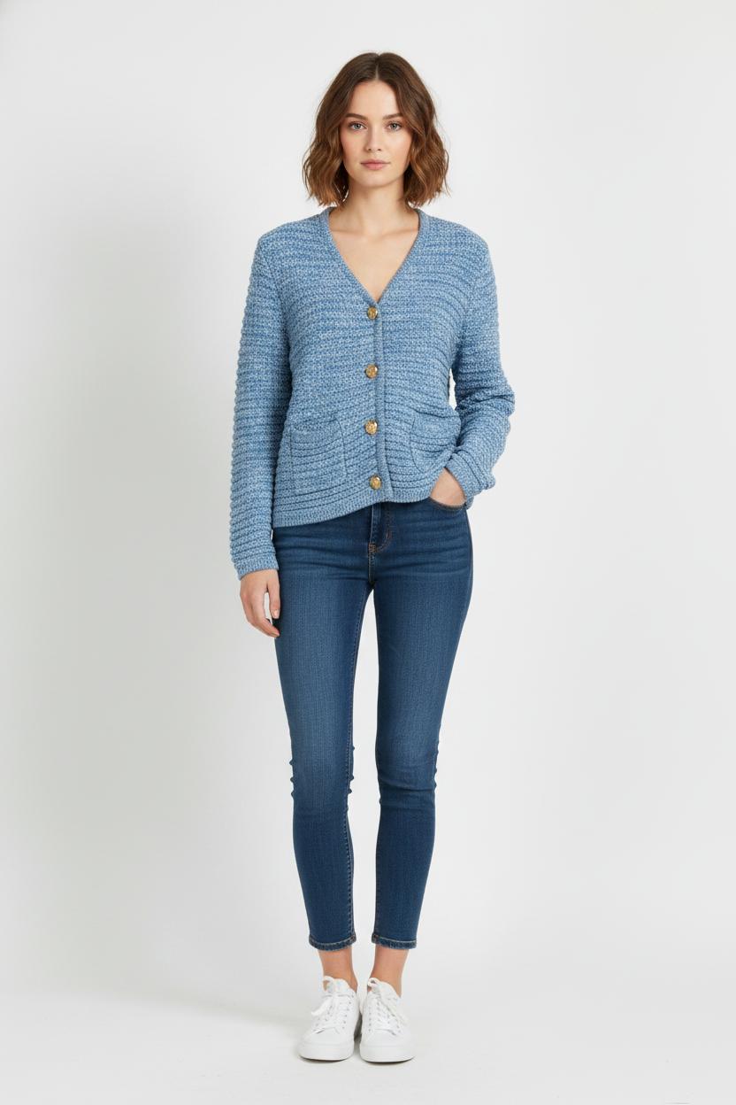 Cardigan Bleu - Taille L/40 de la marque ba&sh | PARAD102973 - Vendu par Paradigme - Image 1