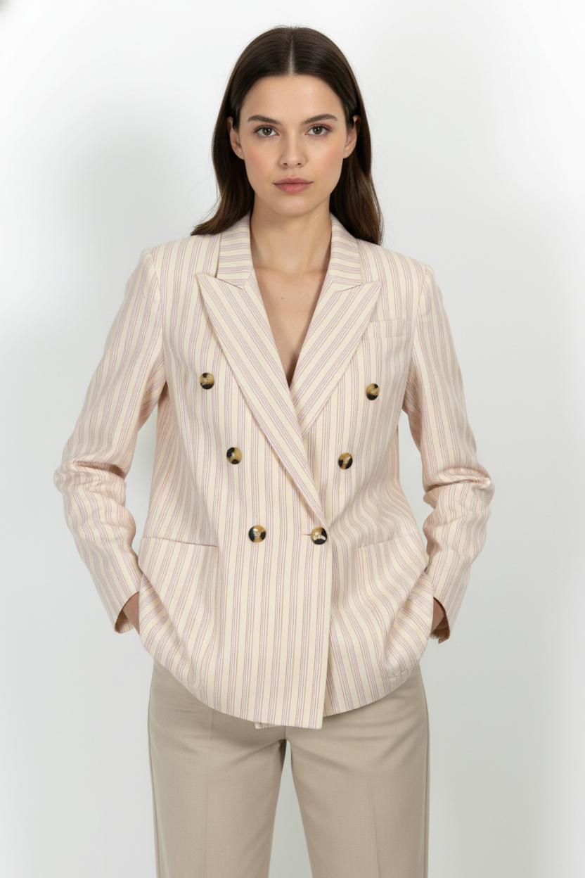 Blazer Rose et Beige - Taille S/36 de la marque Bérénice | PARAD102976 - Vendu par Paradigme - Image 1