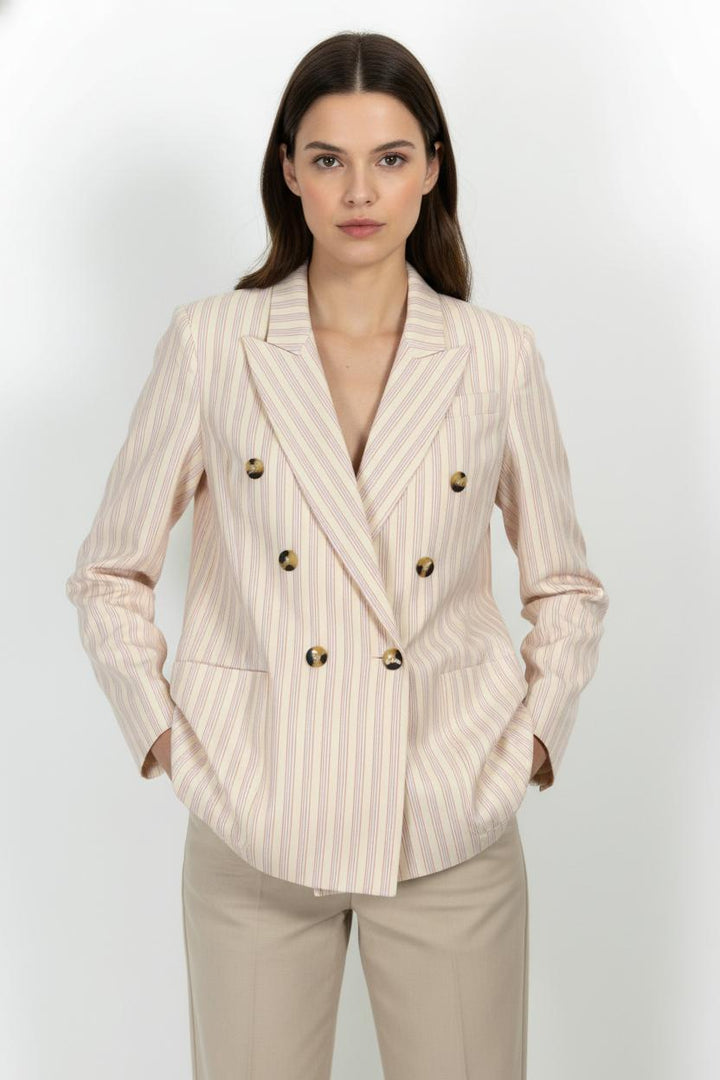 Blazer Rose et Beige - Taille S/36 de la marque Bérénice | PARAD102976 - Vendu par Paradigme - Image 1
