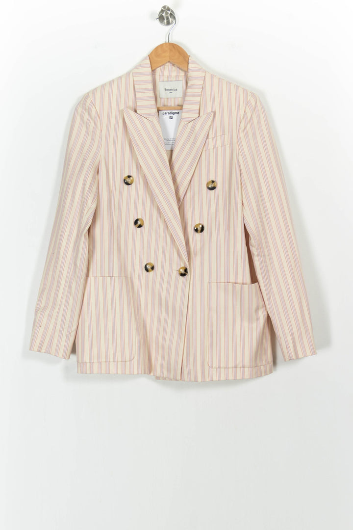 Blazer Rose et Beige - Taille S/36 de la marque Bérénice | PARAD102976 - Vendu par Paradigme - Image 2