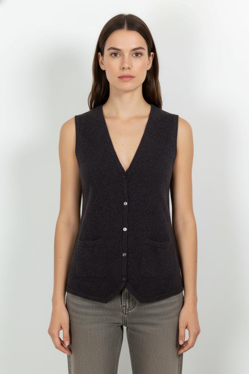 Gilet Violet - Taille M/38 de la marque Eric Bompard | PARAD102995 - Vendu par Paradigme - Image 1