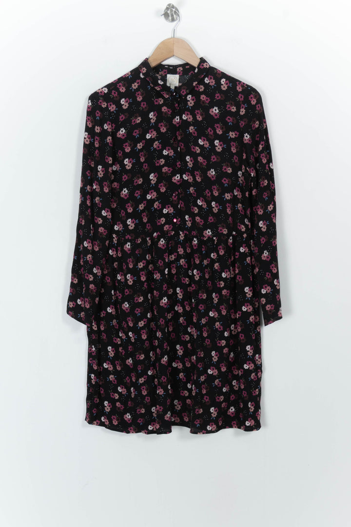 Robe Fleurie Noire et Rose - Taille S/36 de la marque Des petits hauts | PARAD103002 - Vendu par Paradigme - Image 2