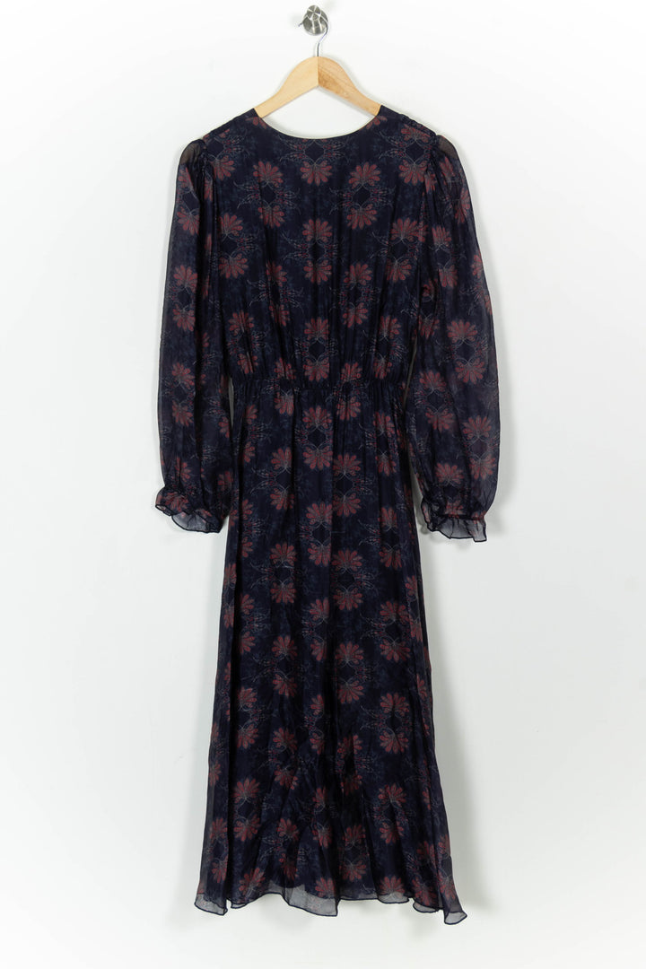 Robe Longue Bleu Marine et Rouge - Taille M/38 de la marque La Fée Maraboutée | PARAD103007 - Vendu par Paradigme - Image 4