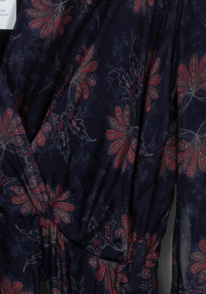 Robe Longue Bleu Marine et Rouge - Taille M/38 de la marque La Fée Maraboutée | PARAD103007 - Vendu par Paradigme - Image 3