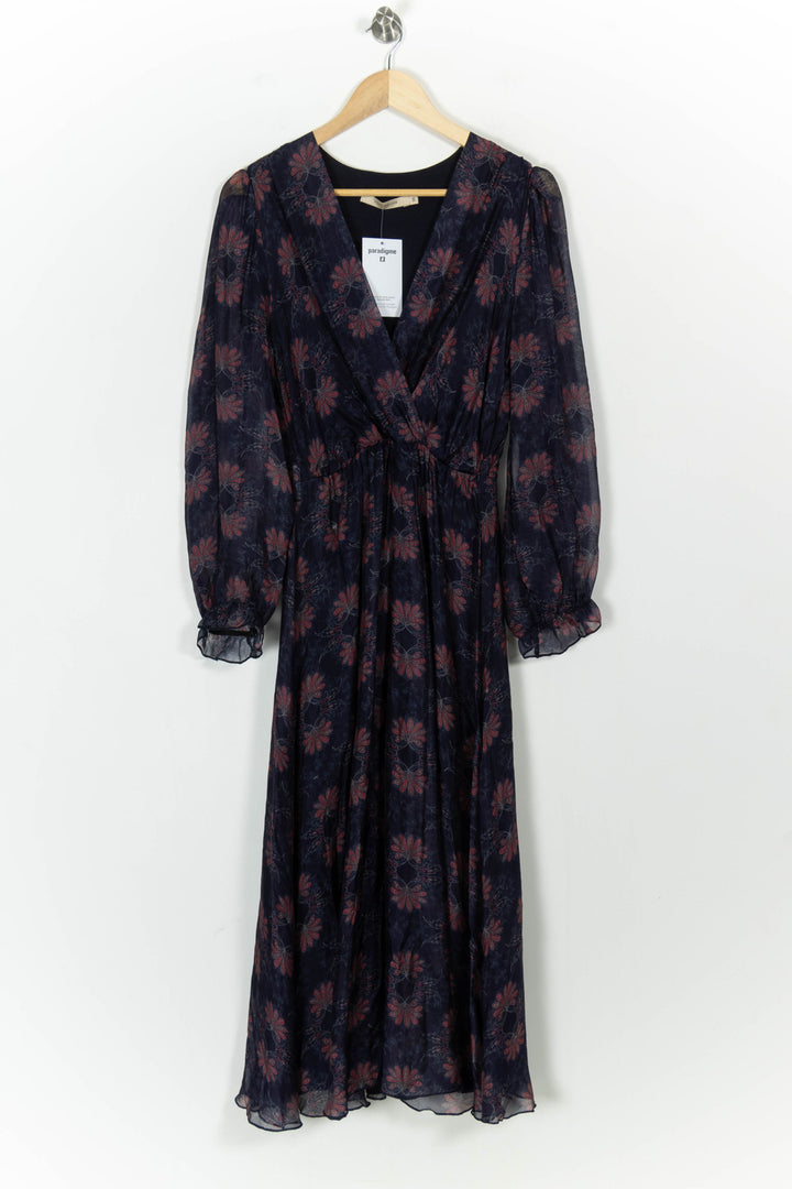 Robe Longue Bleu Marine et Rouge - Taille M/38 de la marque La Fée Maraboutée | PARAD103007 - Vendu par Paradigme - Image 2