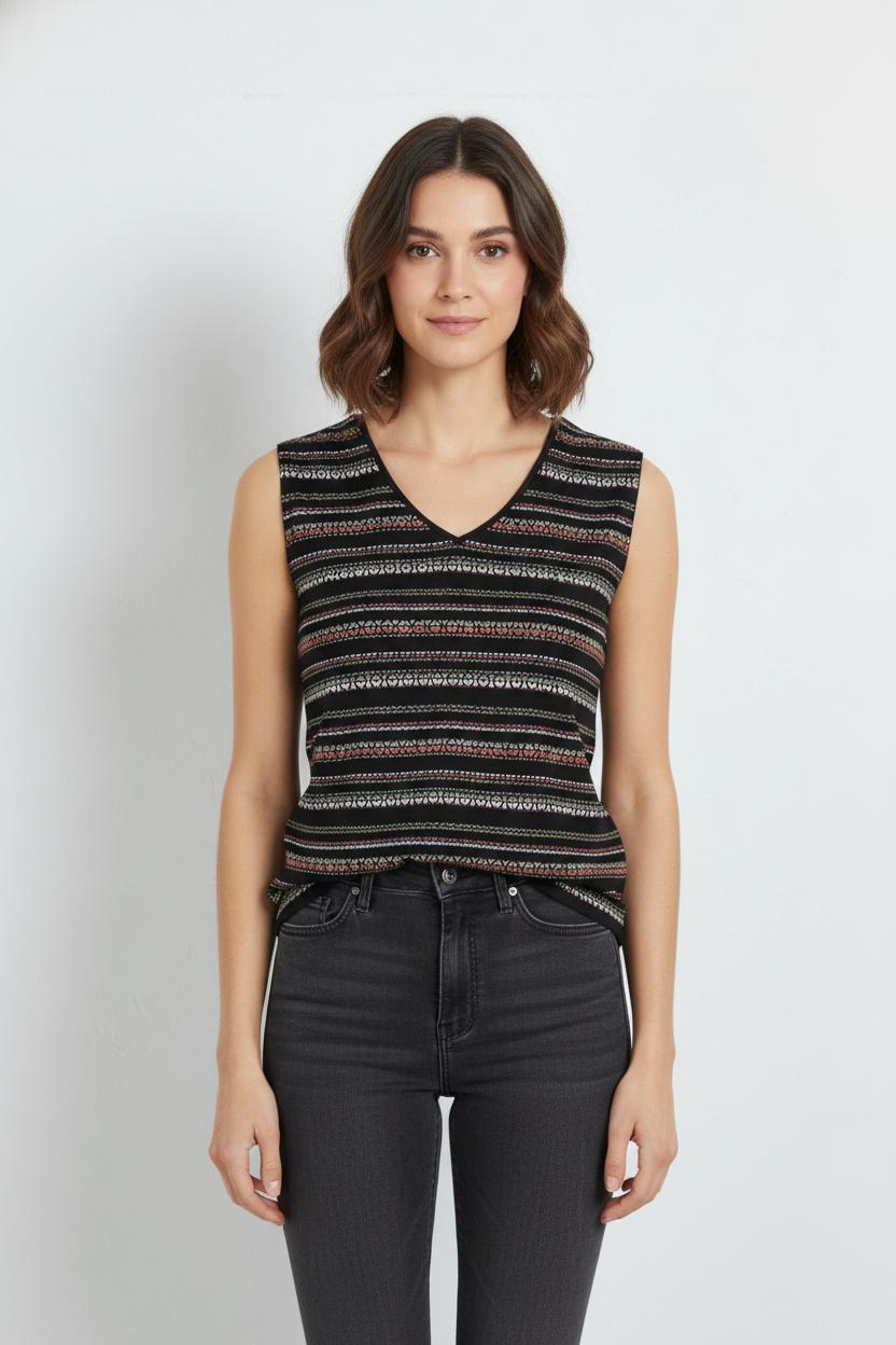 Débardeur Noir et Blanc - Taille M/38 de la marque Comptoir des Cotonniers | PARAD103008 - Vendu par Paradigme - Image 1