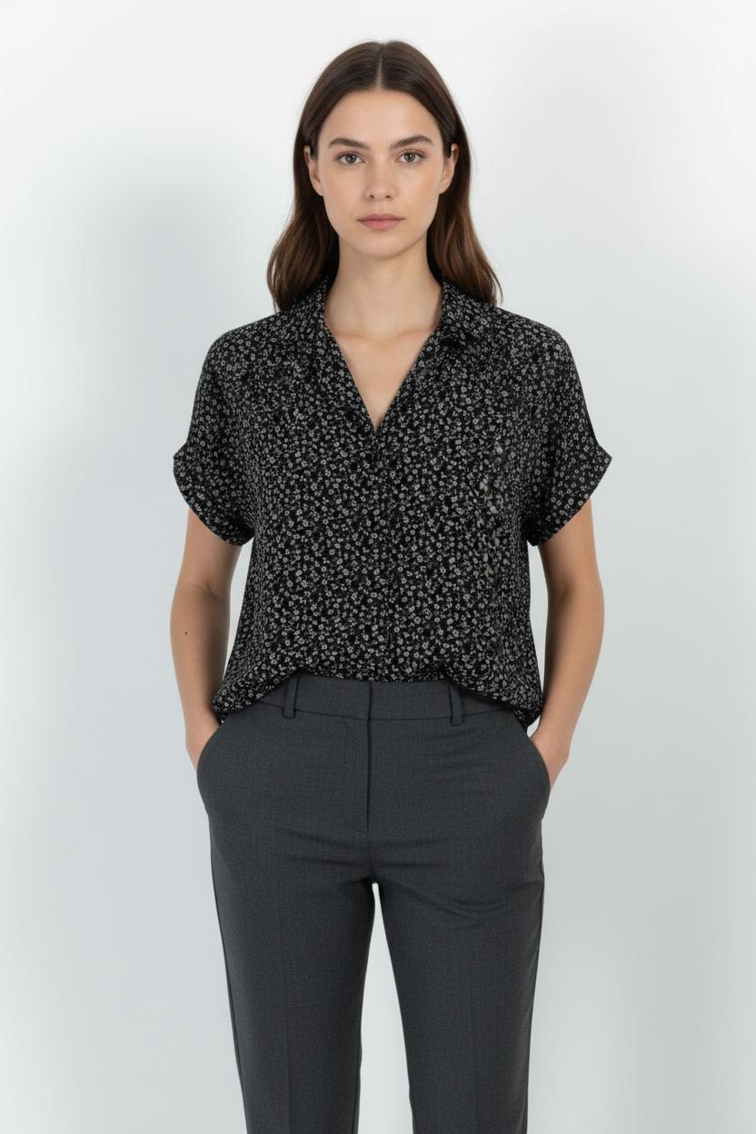 Blouse Noire et Blanche - Taille S/36 de la marque IKKS | PARAD103041 - Vendu par Paradigme - Image 1