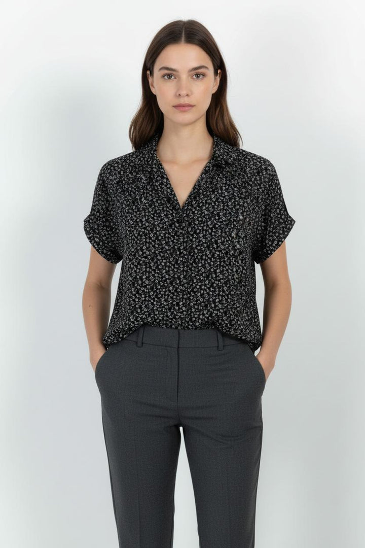Blouse Noire et Blanche - Taille S/36 de la marque IKKS | PARAD103041 - Vendu par Paradigme - Image 1