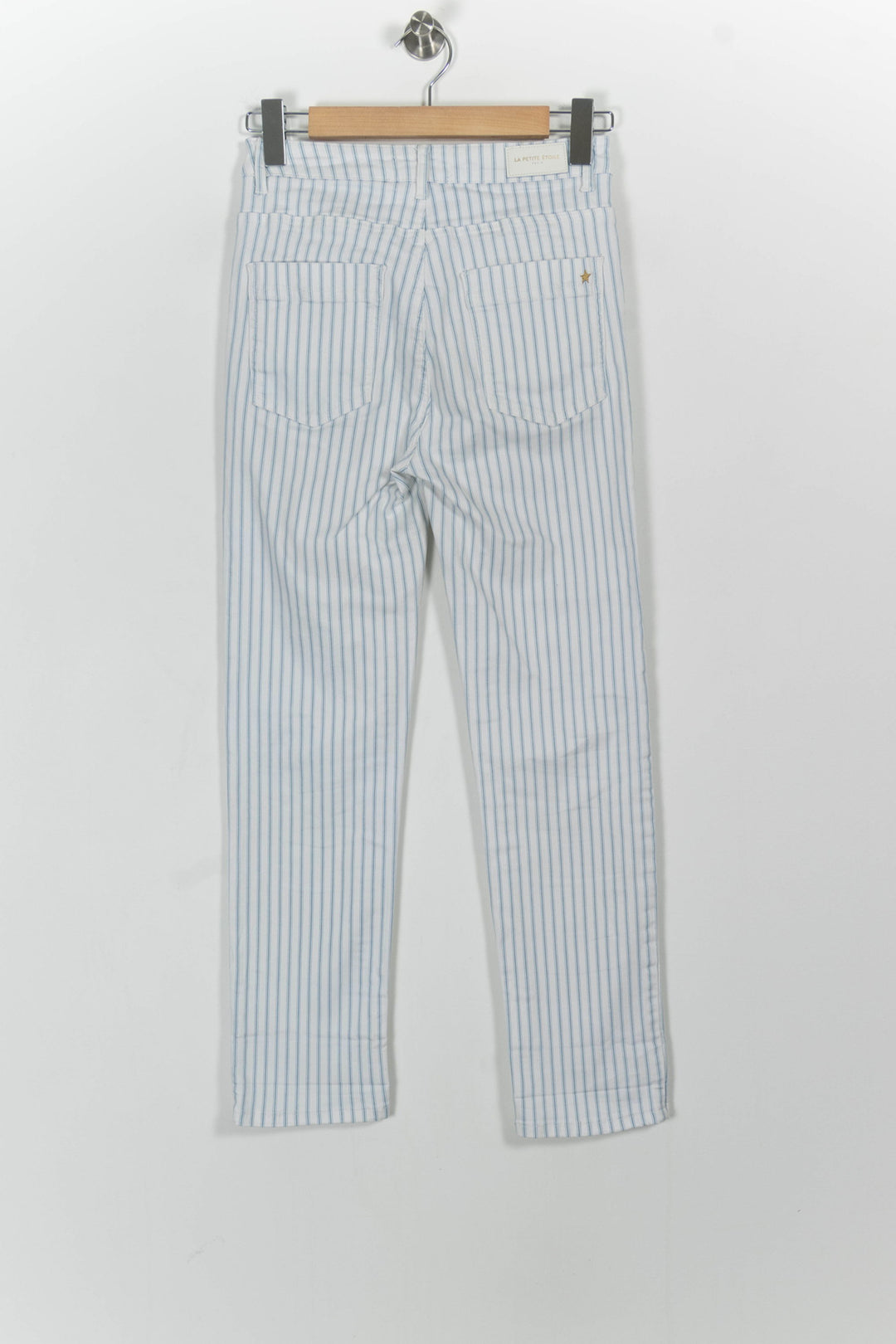 Pantalon Rayé Blanc et Bleu - Taille M/38 de la marque La Petite Etoile | PARAD103054 - Vendu par Paradigme - Image 4