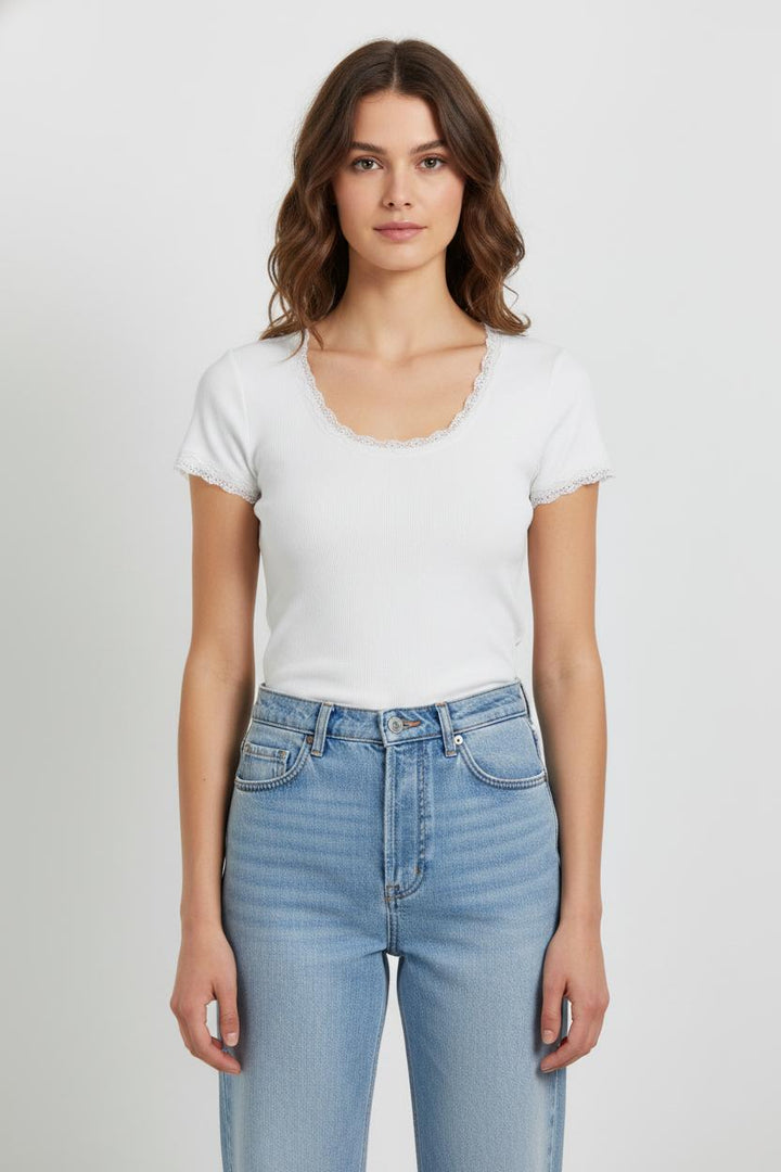 Tee-shirt Blanc - Taille XS/34 de la marque IKKS | PARAD103076 - Vendu par Paradigme - Image 1