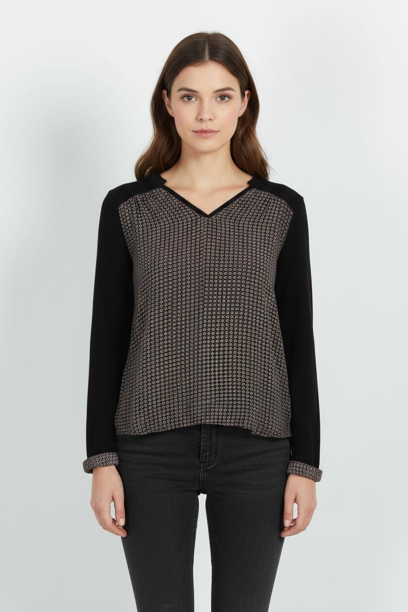Pull Noir et Beige - Taille M/38 de la marque La Petite Etoile | PARAD103086 - Vendu par Paradigme - Image 1