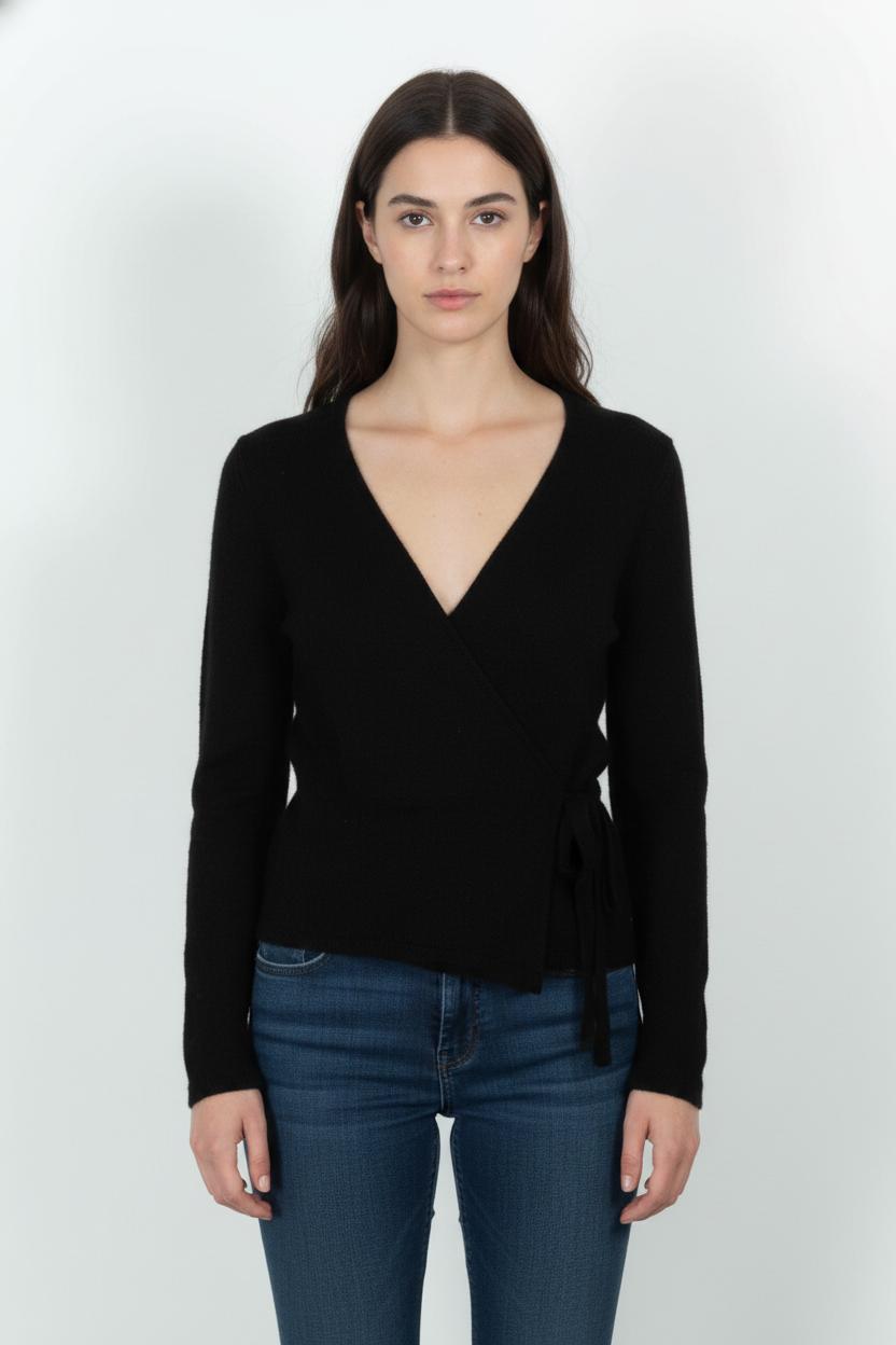 Cache-cœur Noir - Taille XL/42 de la marque La Redoute Collections | PARAD103088 - Vendu par Paradigme - Image 1