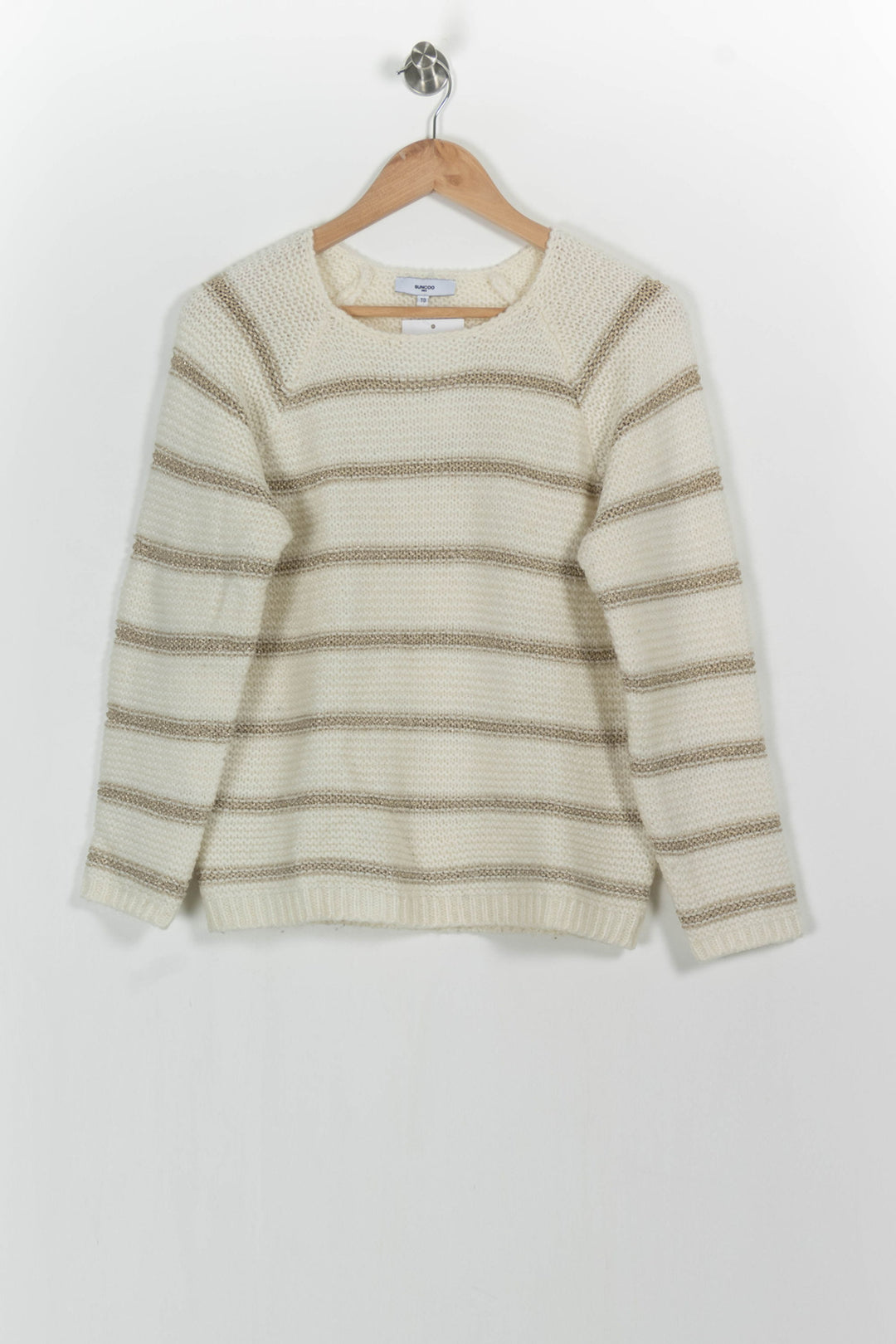 Pull Rayé Beige et Blanc - Taille XS/34 de la marque Suncoo | PARAD103093 - Vendu par Paradigme - Image 2