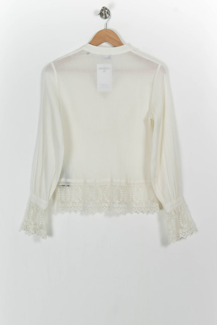 Blouse Écrue - Taille XS/34 de la marque The Kooples | PARAD103094 - Vendu par Paradigme - Image 4