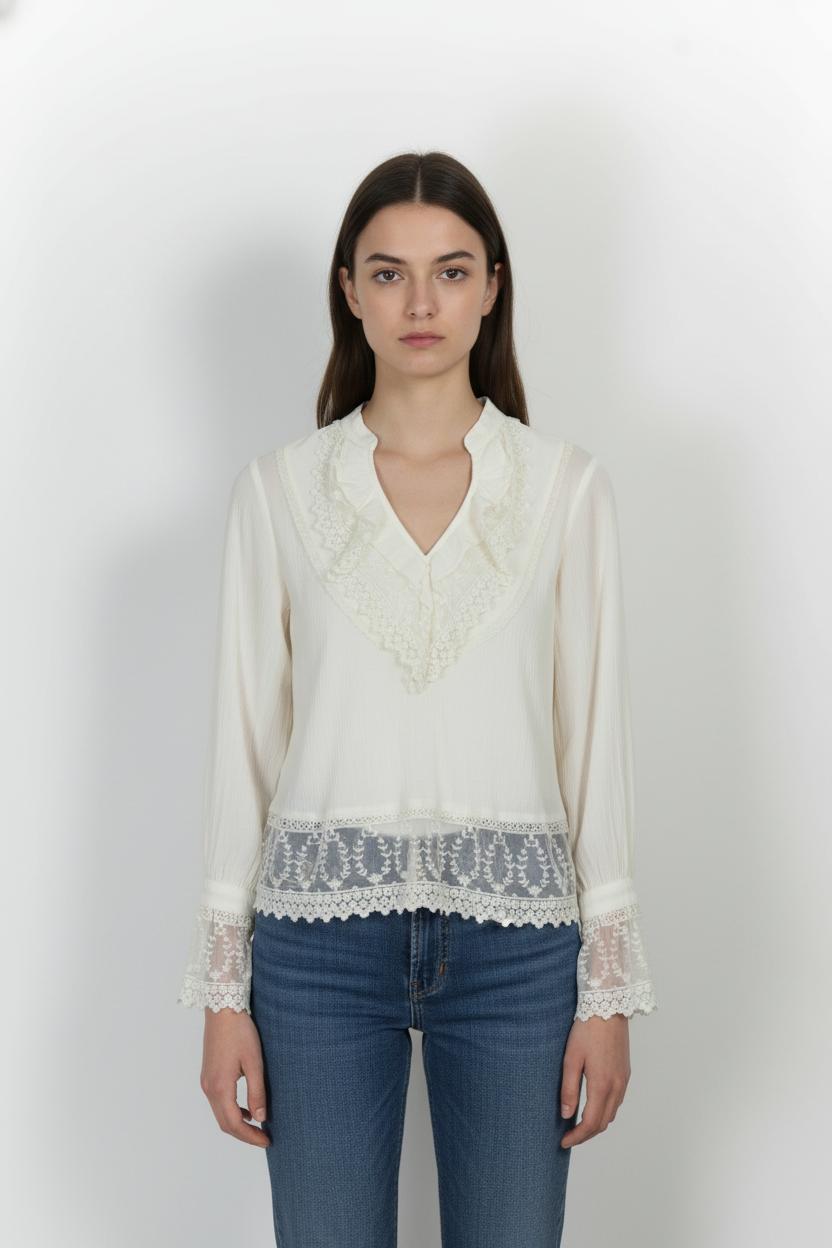 Blouse Écrue - Taille XS/34 de la marque The Kooples | PARAD103094 - Vendu par Paradigme - Image 1