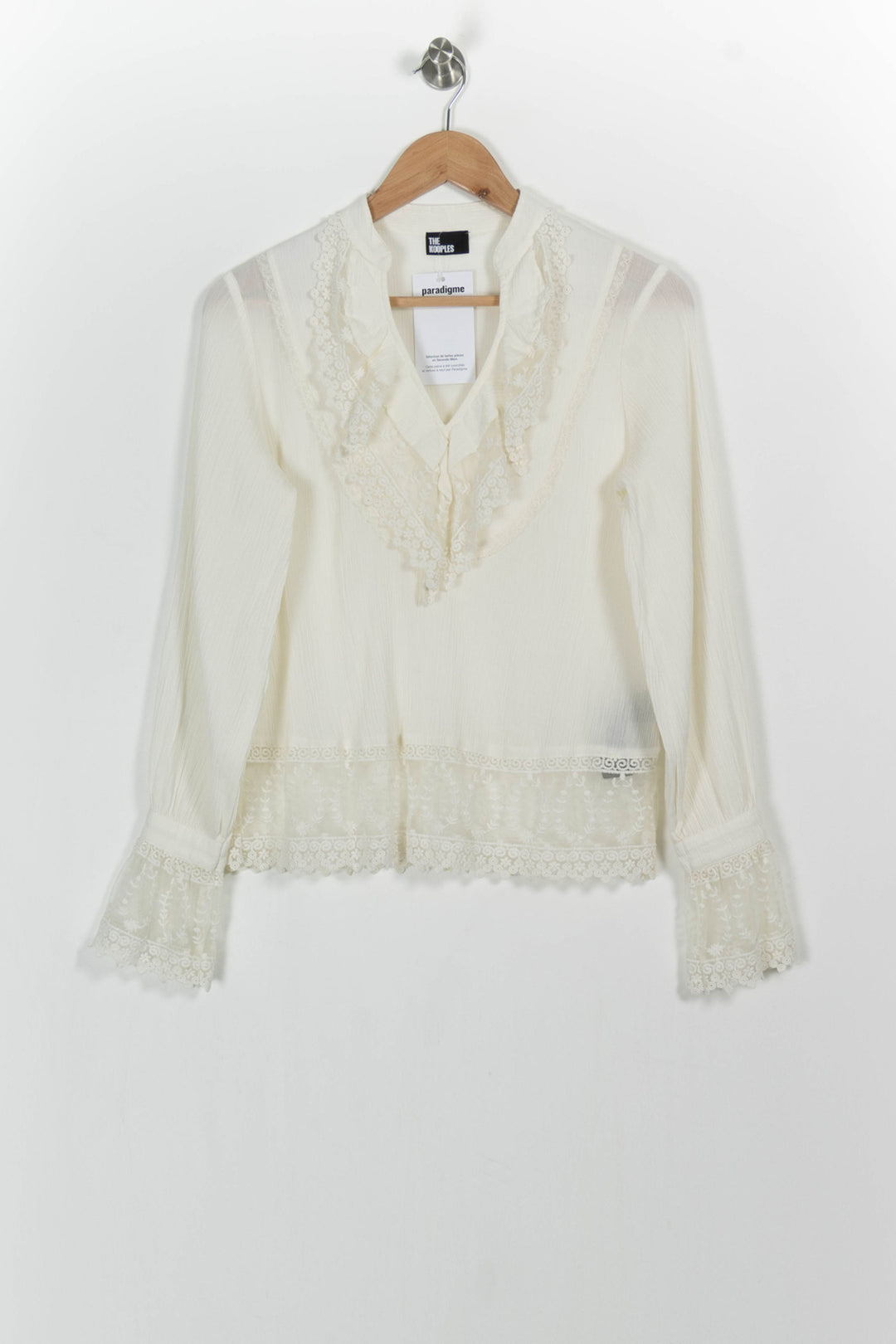 Blouse Écrue - Taille XS/34 de la marque The Kooples | PARAD103094 - Vendu par Paradigme - Image 2