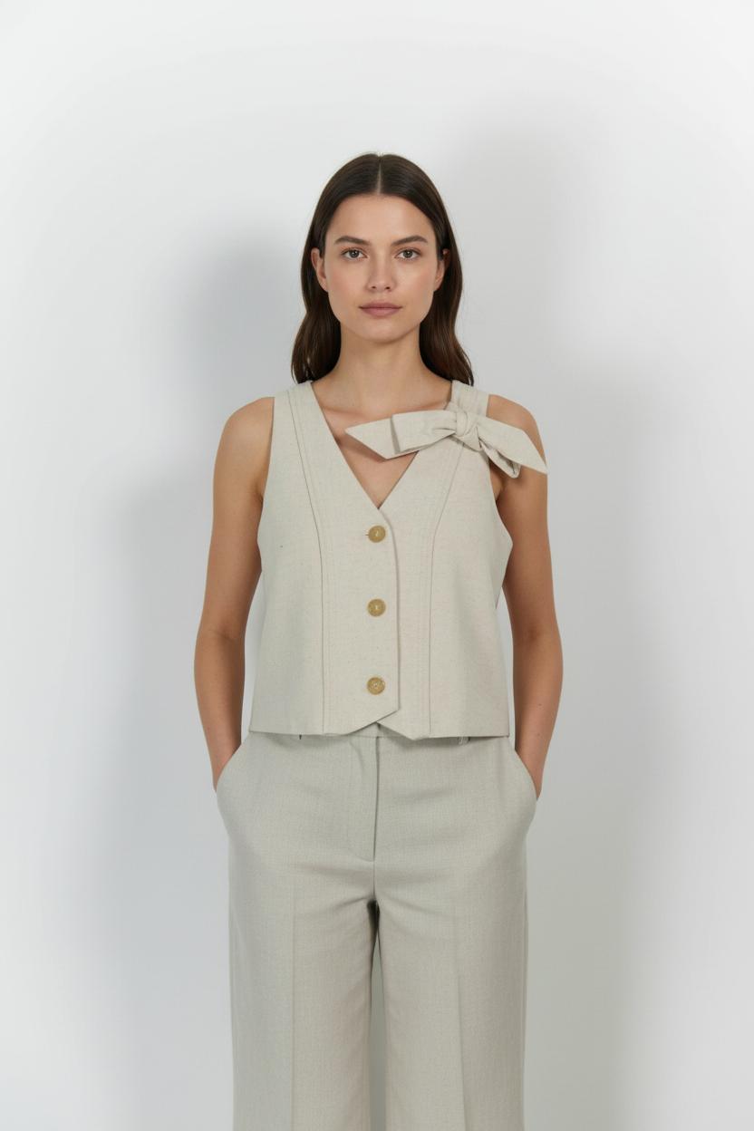 Gilet Beige - Taille XS/34 de la marque Maison Stella & Suzie | PARAD103100 - Vendu par Paradigme - Image 1