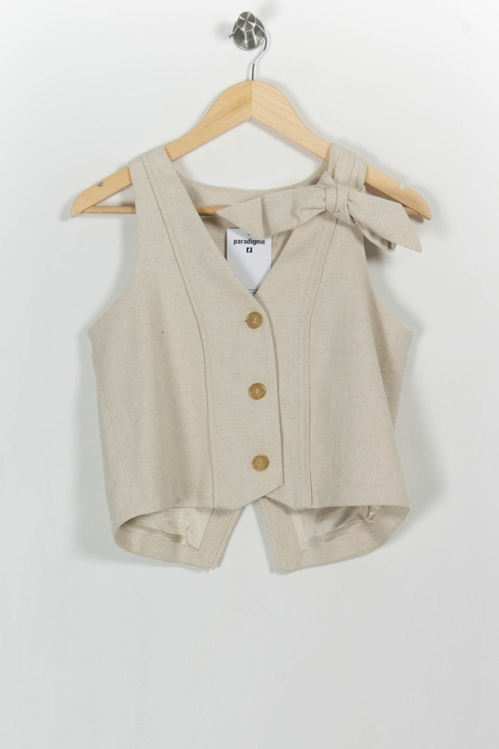 Gilet Beige - Taille XS/34 de la marque Maison Stella & Suzie | PARAD103100 - Vendu par Paradigme - Image 2