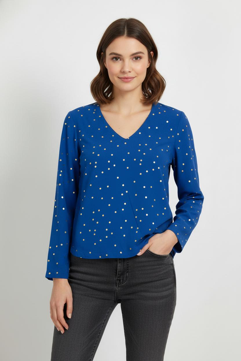 Blouse Bleue et Dorée - Taille XS/34 de la marque Karl Marc John | PARAD103114 - Vendu par Paradigme - Image 1