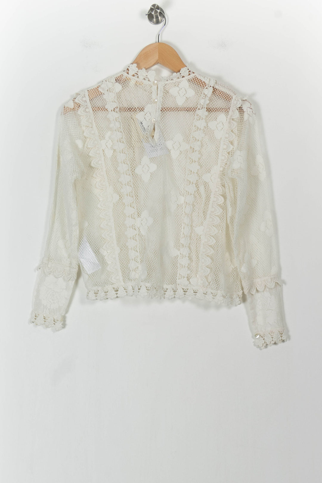 Blouse Dentelle Beige - Taille S/36 de la marque Maje | PARAD103117 - Vendu par Paradigme - Image 5