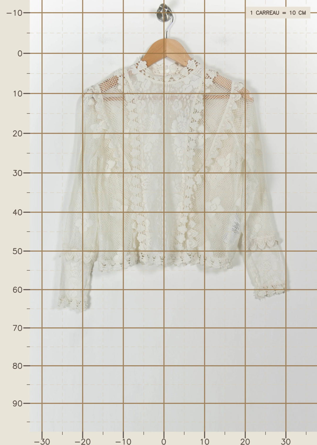 Blouse Dentelle Beige - Taille S/36 de la marque Maje | PARAD103117 - Vendu par Paradigme - Image 4