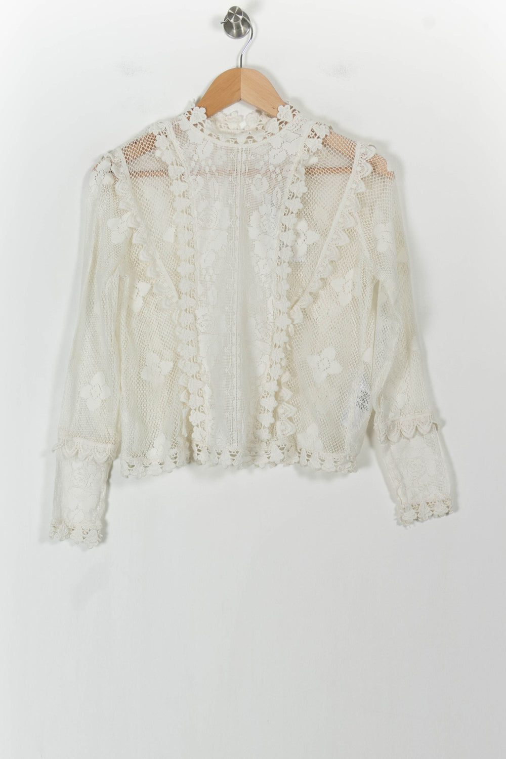 Blouse Dentelle Beige - Taille S/36 de la marque Maje | PARAD103117 - Vendu par Paradigme - Image 2