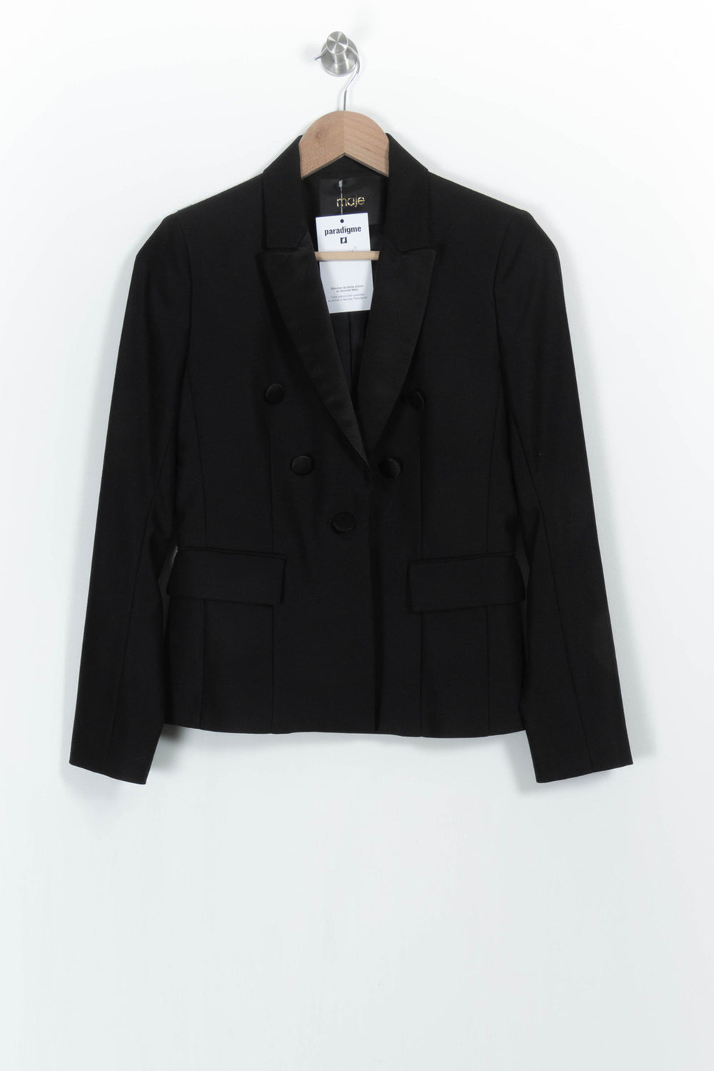 Veste Blazer Noire - Taille S/36 de la marque Maje | PARAD103120 - Vendu par Paradigme - Image 2