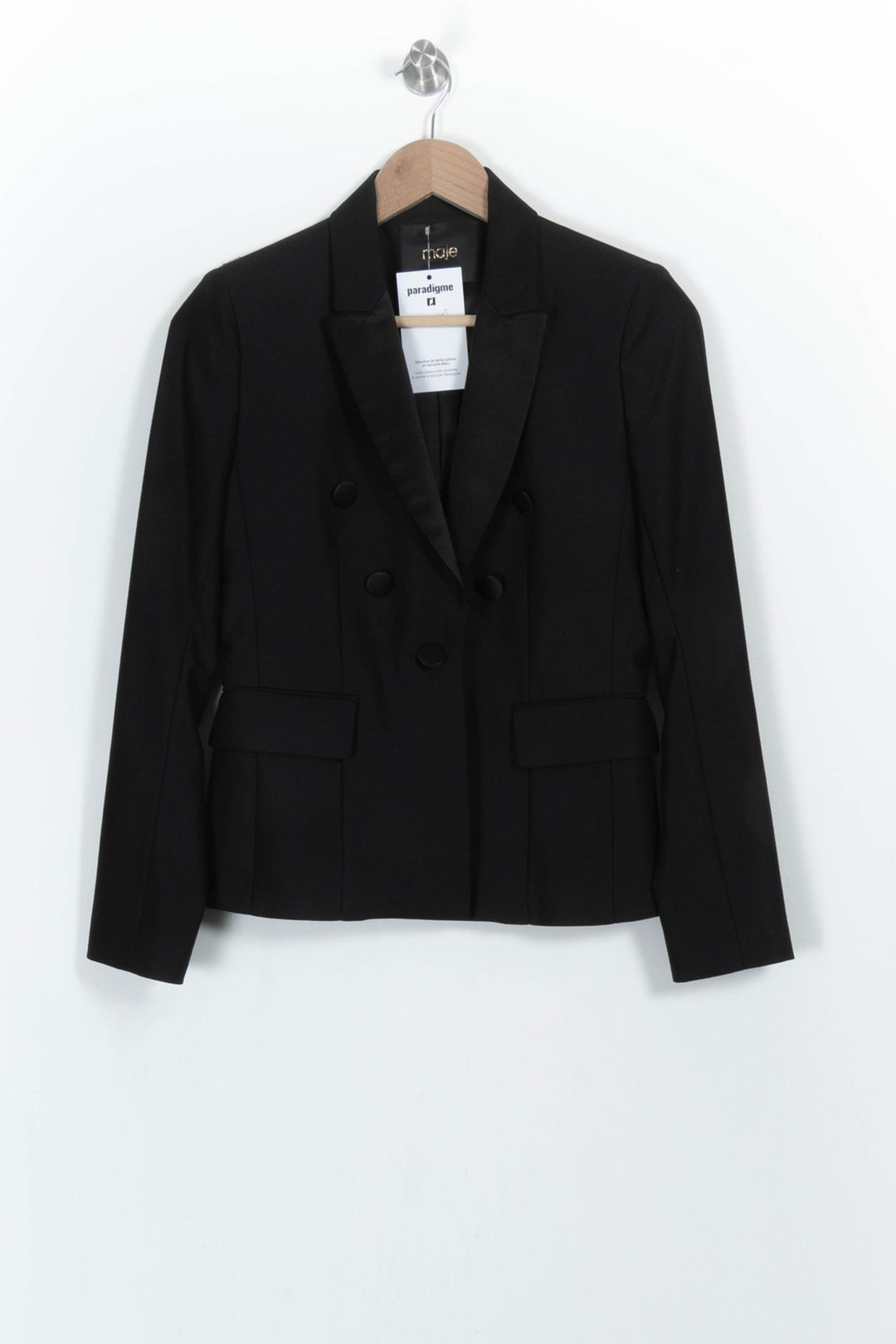 Veste Blazer Noire - Taille S/36 de la marque Maje | PARAD103120 - Vendu par Paradigme - Image 2