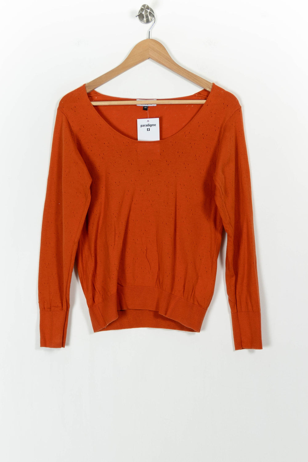 Pull Orange - Taille XS/34 de la marque Galeries Lafayette | PARAD103126 - Vendu par Paradigme - Image 2
