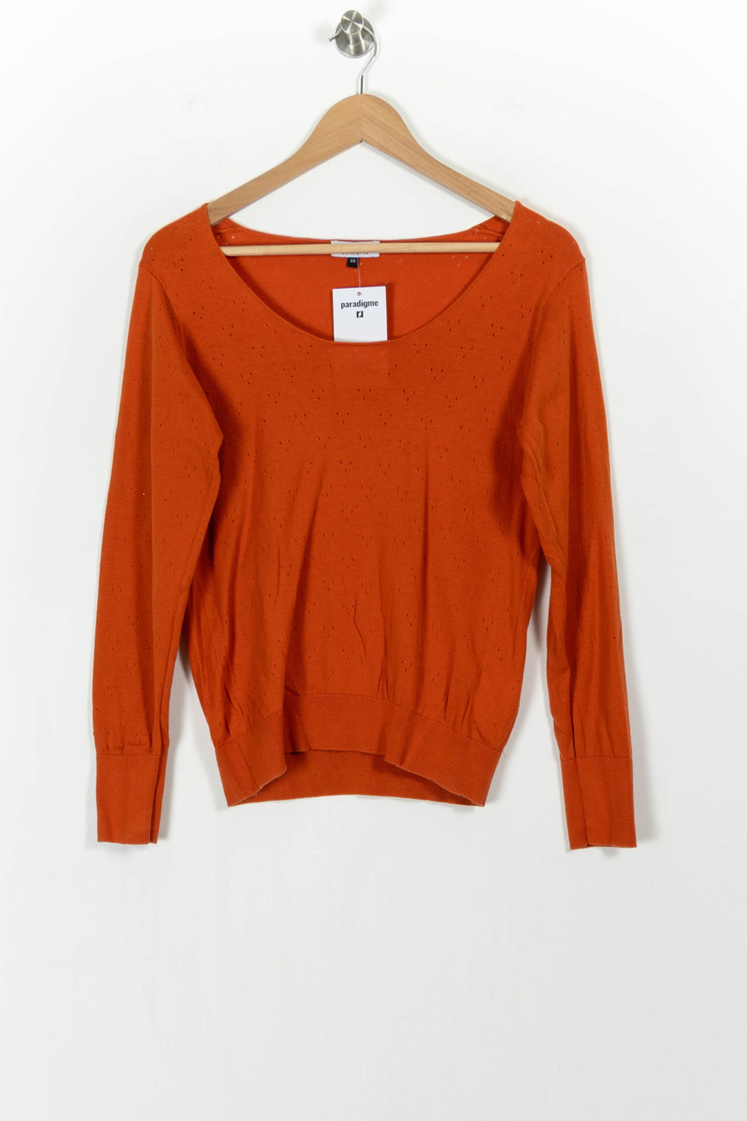 Pull Orange - Taille XS/34 de la marque Galeries Lafayette | PARAD103126 - Vendu par Paradigme - Image 2