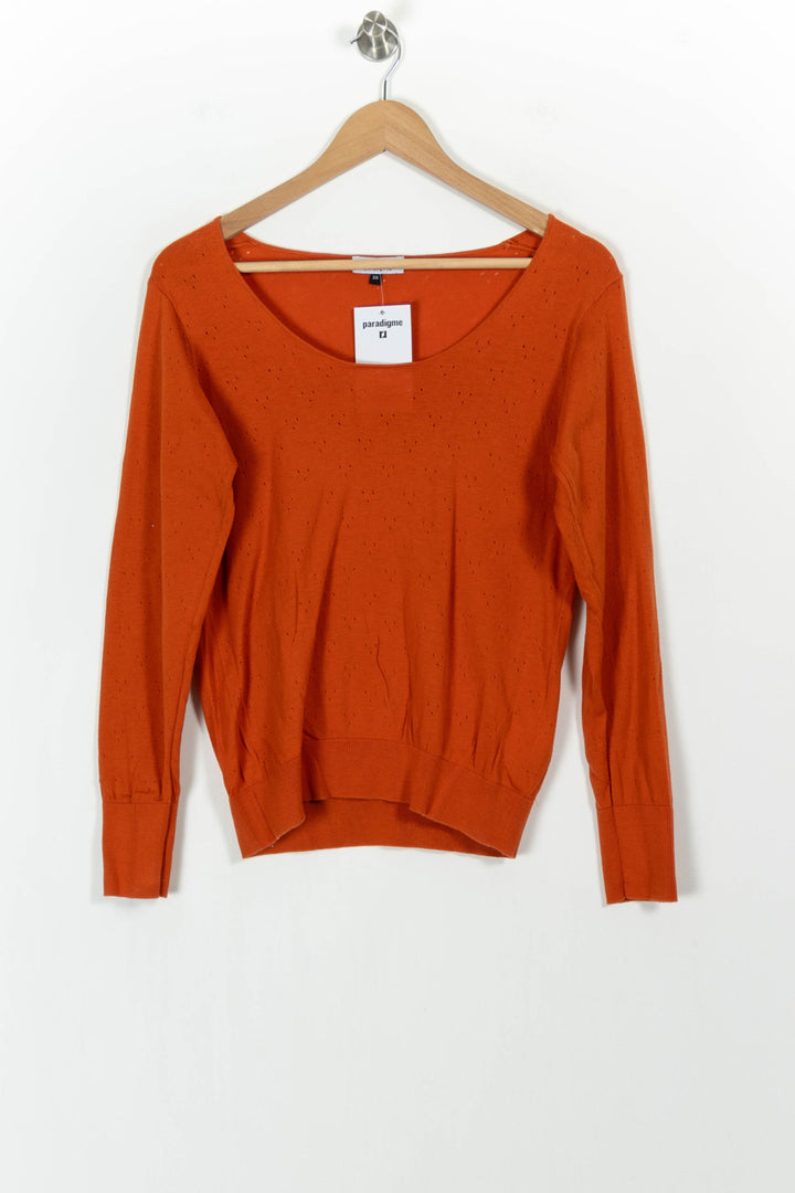 Pull Orange - Taille XS/34 de la marque Galeries Lafayette | PARAD103126 - Vendu par Paradigme - Image 2
