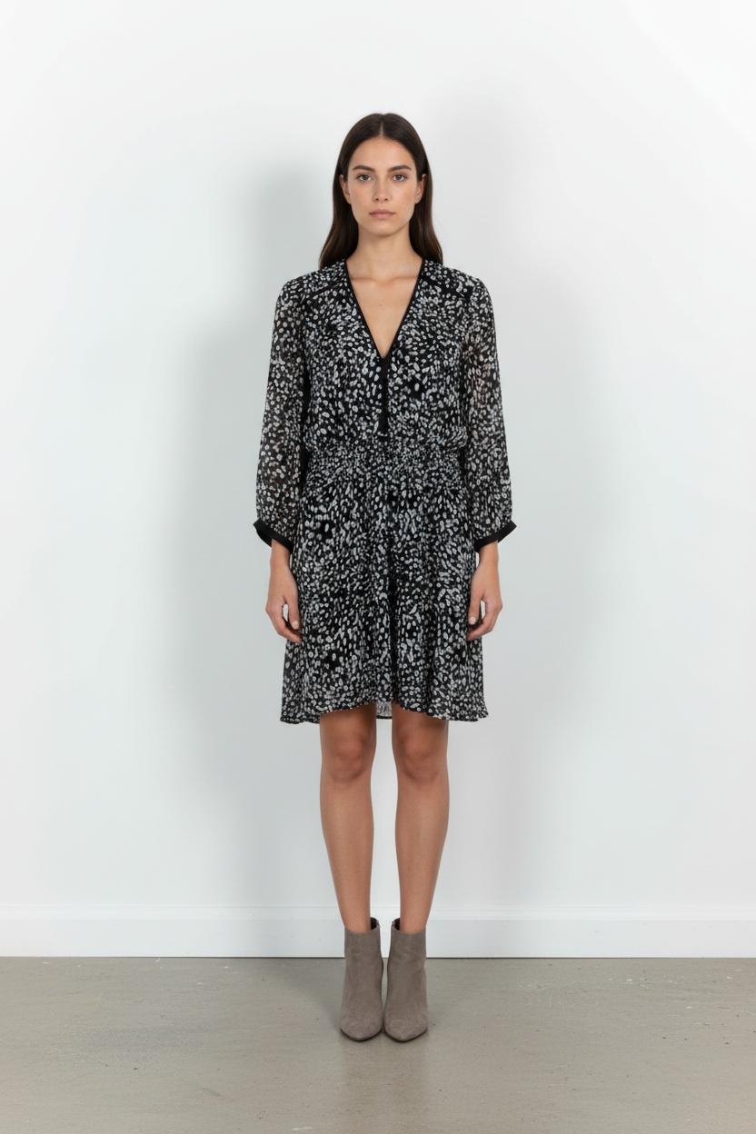 Robe Midi Noire et Blanche - Taille L/40 de la marque The Kooples | PARAD103127 - Vendu par Paradigme - Image 1