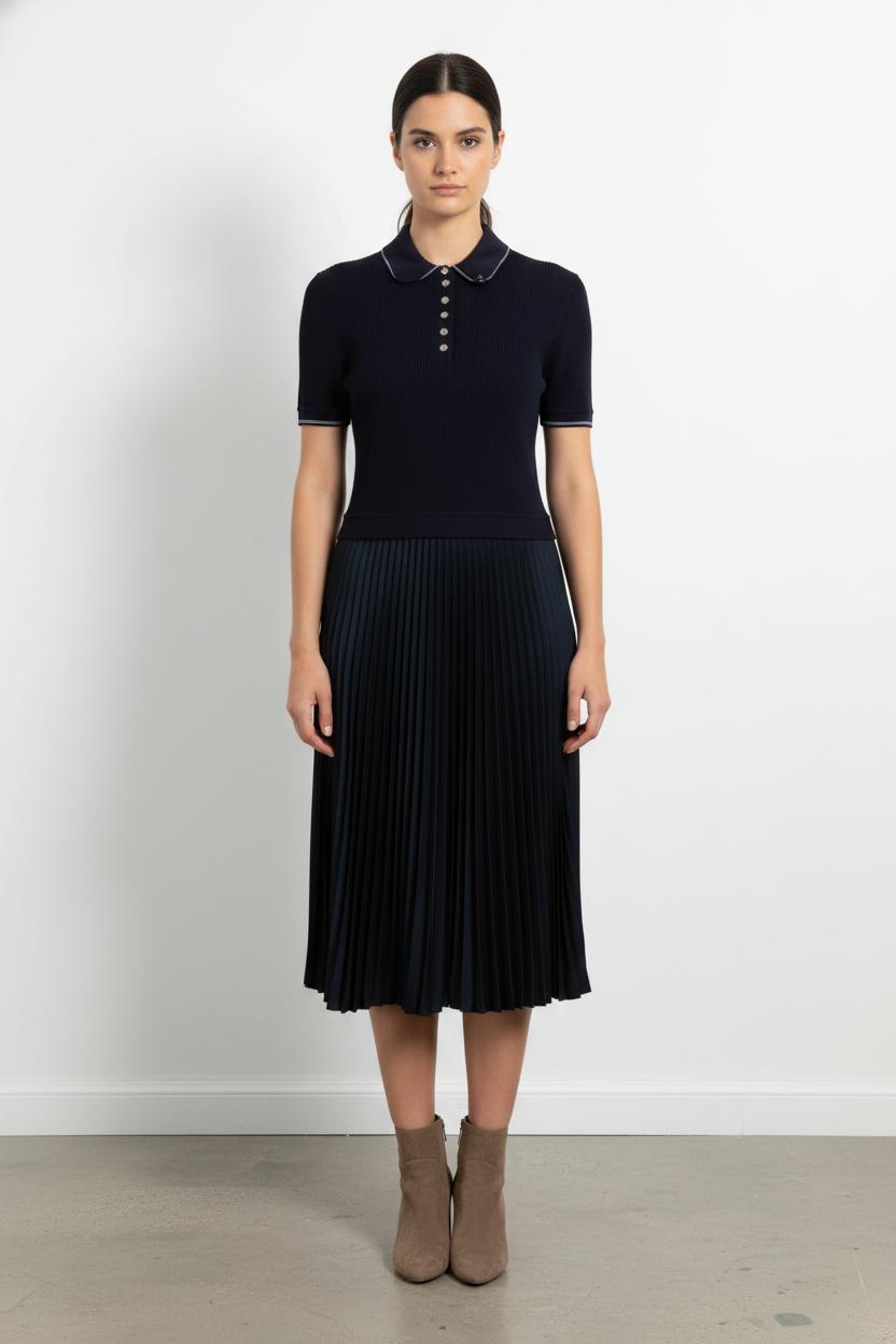 Robe Plissée Bleu - Taille L/40 de la marque Maje | PARAD103128 - Vendu par Paradigme - Image 1
