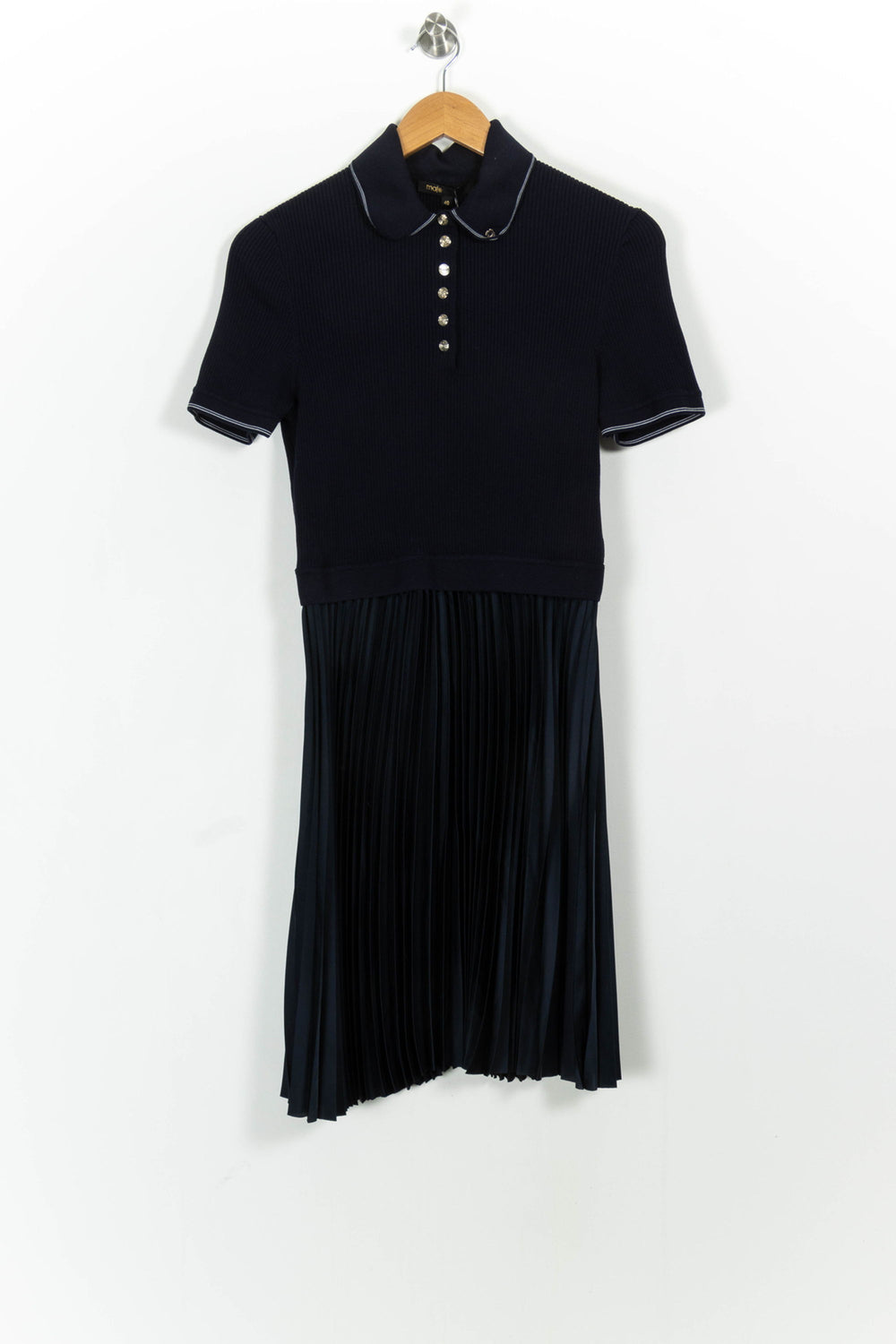 Robe Plissée Bleu - Taille L/40 de la marque Maje | PARAD103128 - Vendu par Paradigme - Image 2