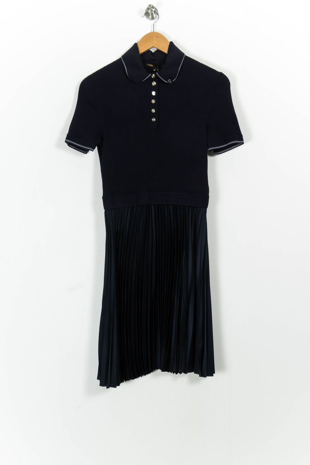 Robe Plissée Bleu - Taille L/40 de la marque Maje | PARAD103128 - Vendu par Paradigme - Image 2