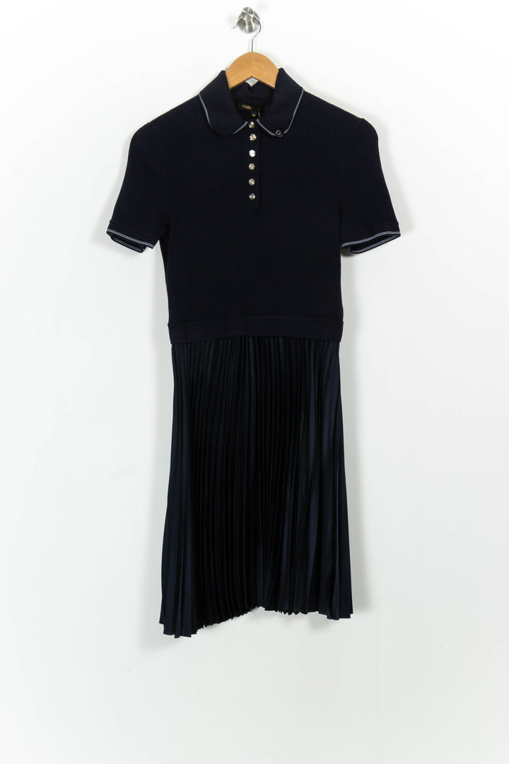 Robe Plissée Bleu - Taille L/40 de la marque Maje | PARAD103128 - Vendu par Paradigme - Image 2
