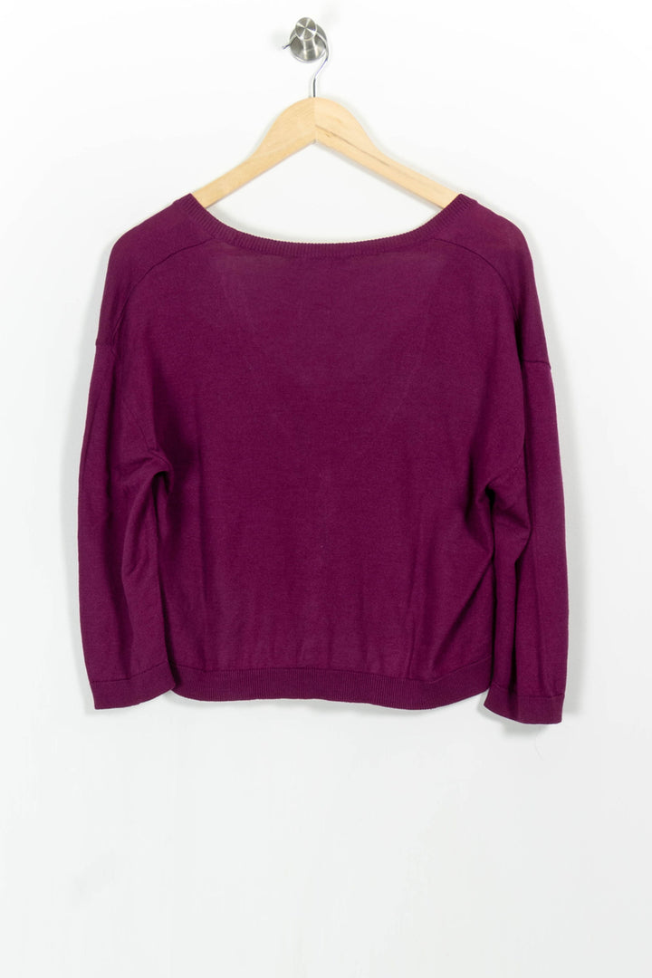 Cardigan Violet - Taille M/38 de la marque La Fée Maraboutée | PARAD103132 - Vendu par Paradigme - Image 4