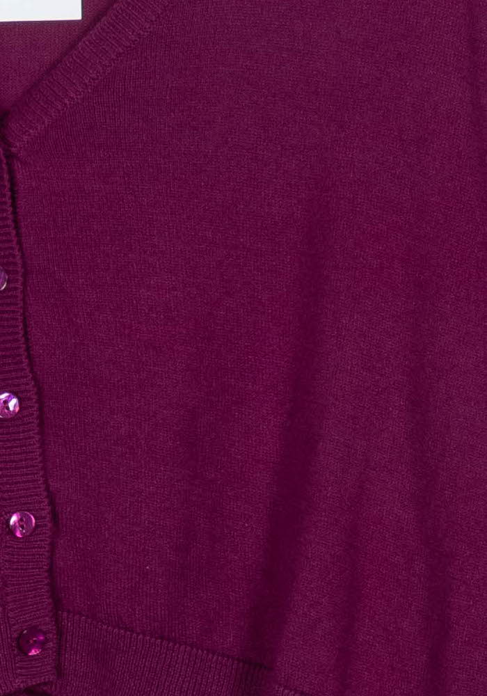 Cardigan Violet - Taille M/38 de la marque La Fée Maraboutée | PARAD103132 - Vendu par Paradigme - Image 3