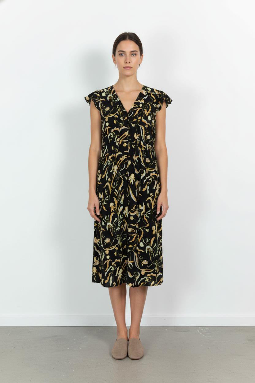 Robe Longue Noire et Jaune - Taille L/40 de la marque Comptoir des Cotonniers | PARAD103133 - Vendu par Paradigme - Image 1