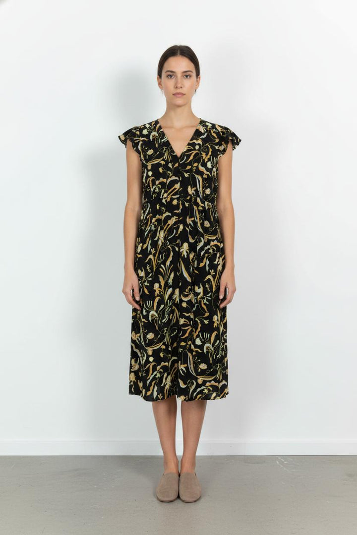 Robe Longue Noire et Jaune - Taille L/40 de la marque Comptoir des Cotonniers | PARAD103133 - Vendu par Paradigme - Image 1