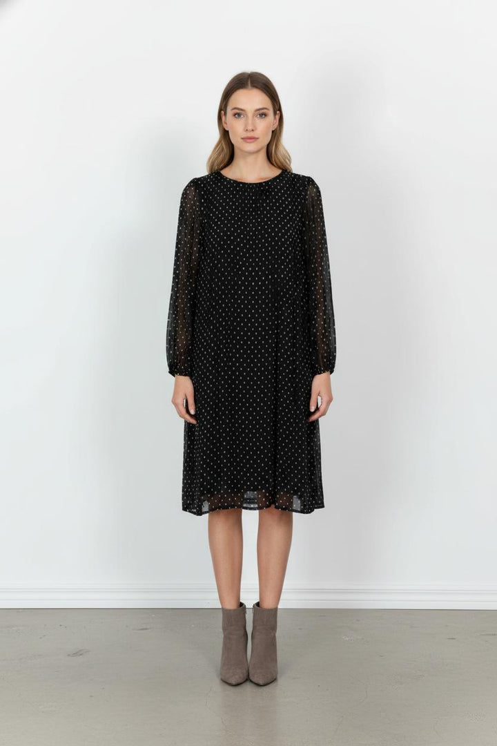 Robe Noire à Pois Blancs - Taille L/40 de la marque Maje | PARAD103138 - Vendu par Paradigme - Image 1
