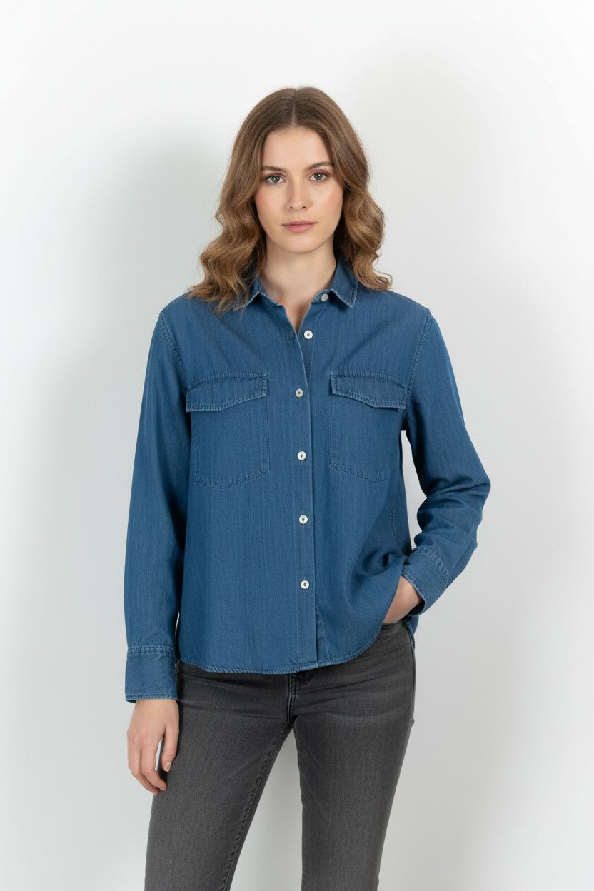 Chemise en Jean Bleue - Taille S/36 de la marque Aigle | PARAD103142 - Vendu par Paradigme - Image 1