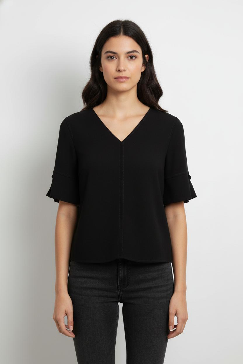 Blouse Noire - Taille S/36 de la marque Sandro | PARAD103143 - Vendu par Paradigme - Image 1