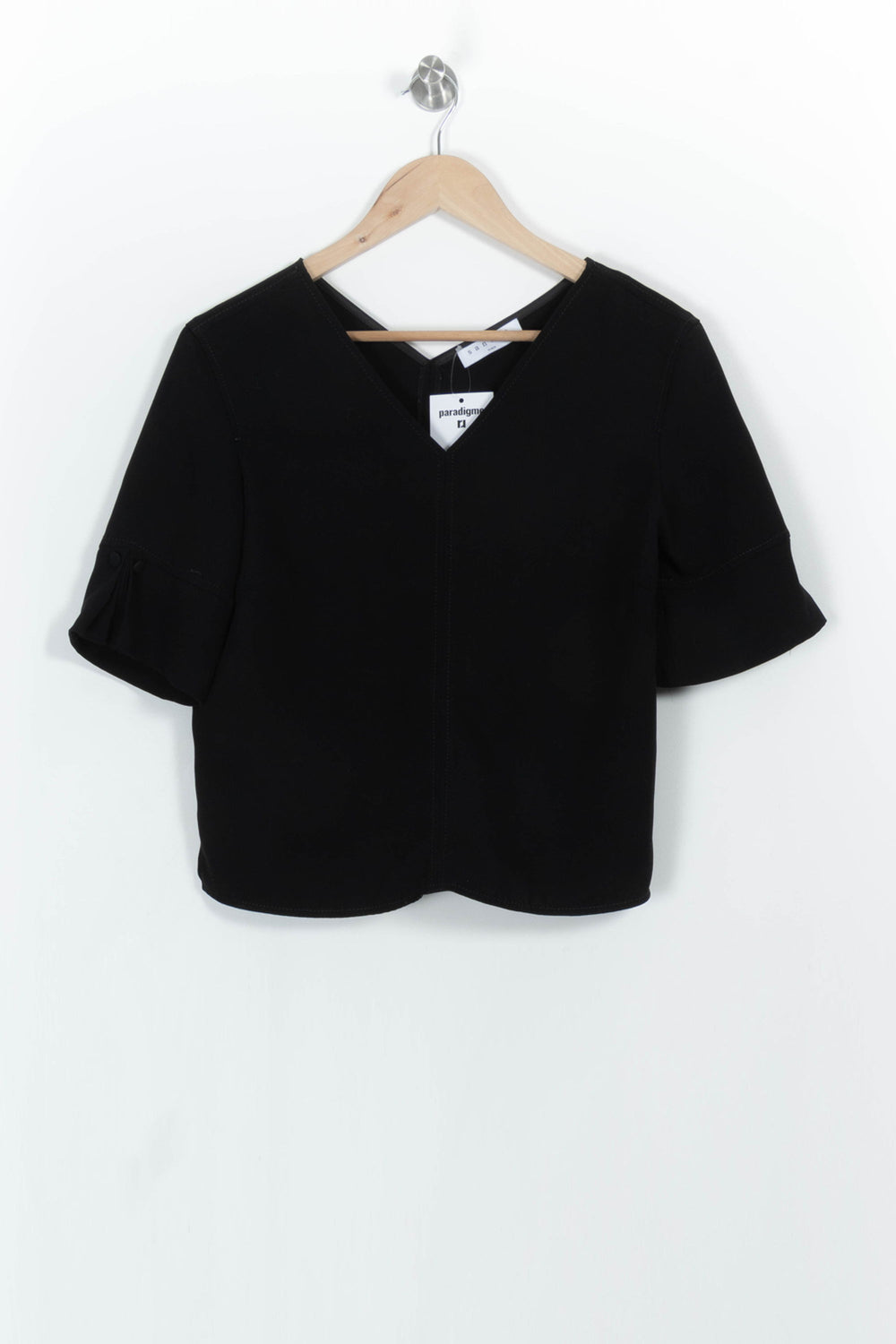 Blouse Noire - Taille S/36 de la marque Sandro | PARAD103143 - Vendu par Paradigme - Image 2