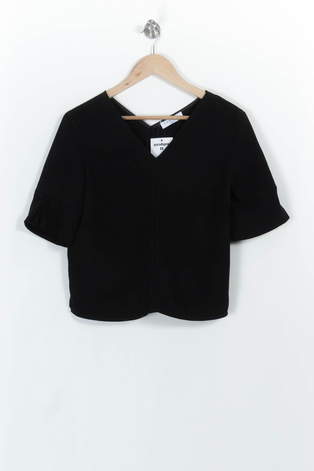 Blouse Noire - Taille S/36 de la marque Sandro | PARAD103143 - Vendu par Paradigme - Image 2