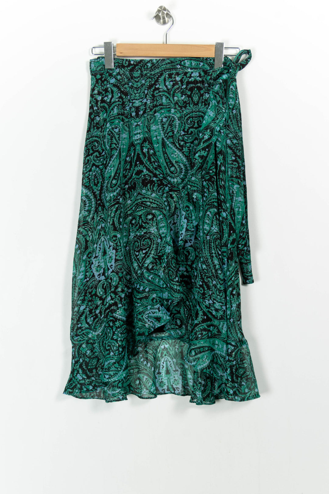 Jupe Portefeuille Verte et Noire - Taille S/36 de la marque Suncoo | PARAD103150 - Vendu par Paradigme - Image 2